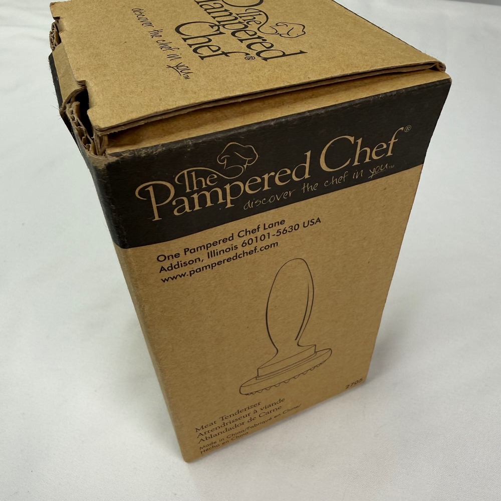 Pampered Chef Meat Tenderizer 2705 Chrome Plated Zinc Reversible Tool NIB